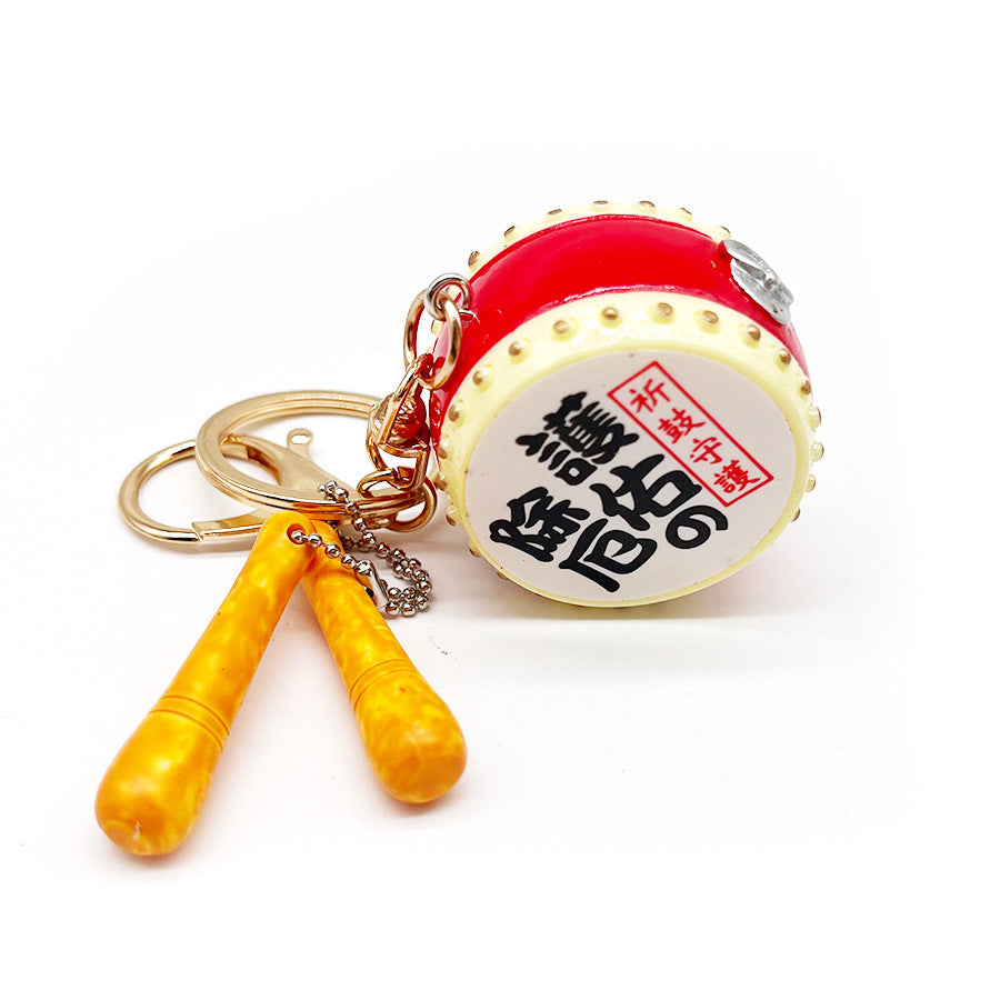 Wholesale Creative Wooden Small Simulation Drum Keychain